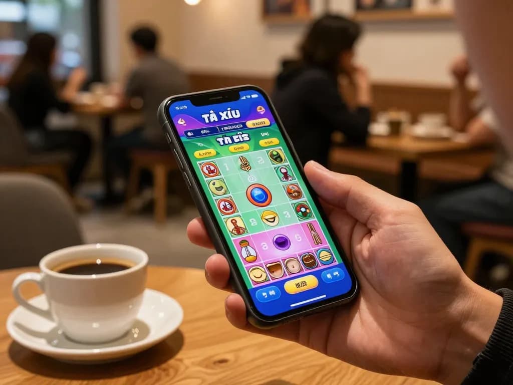 Engaging gameplay setup for tài xỉu online on smartphone, reflecting convenient mobile gambling