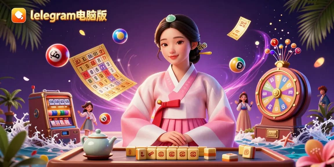 体验telegram电脑版的兴奋，这幅生动的插图展示了刺激的彩票和宾果活动。