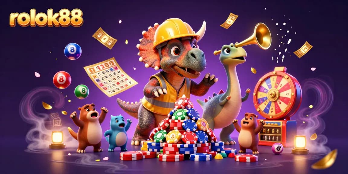 Experience the excitement of rokok88 with lively gambling scenes featuring vibrant characters and dynamic game elements.