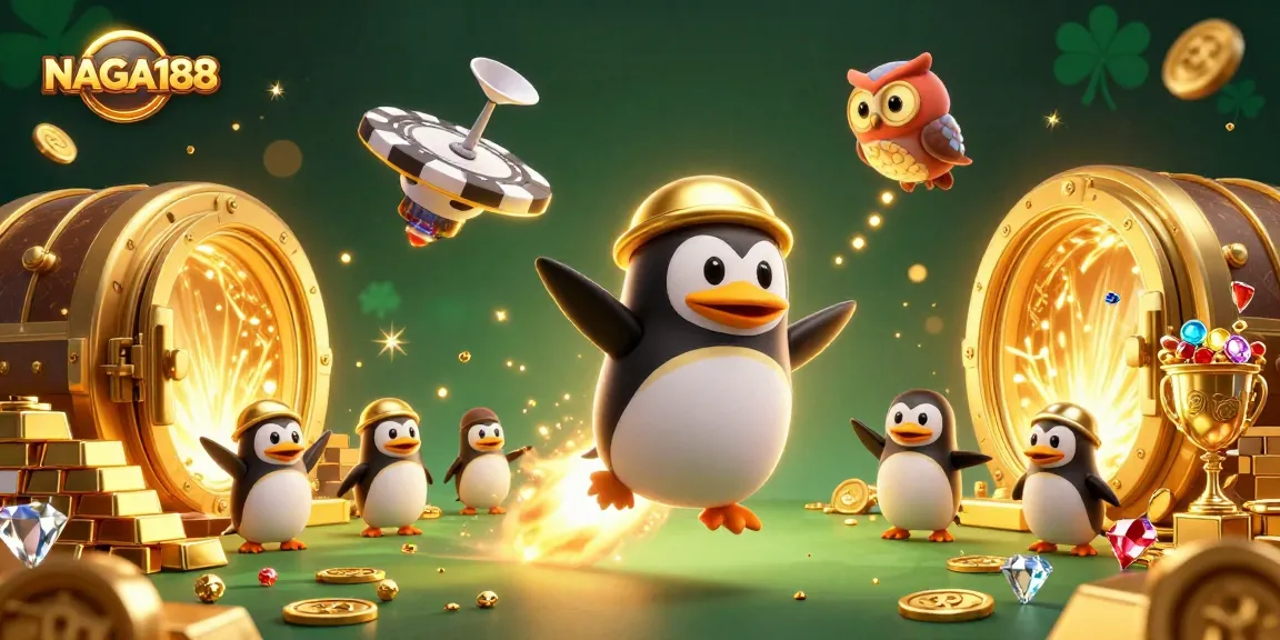 NAGA188 menyajikan pengalaman bermain kasino yang menyenangkan dengan imajinasi penguin berani dalam luar angkasa.