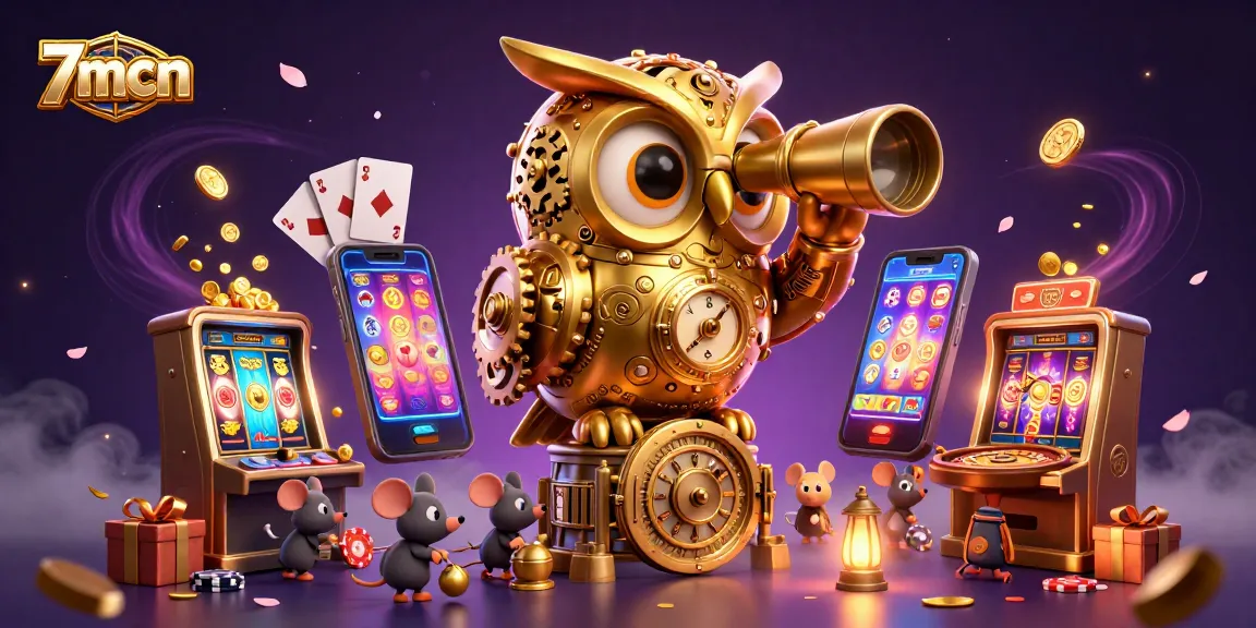 Experience thrilling slot action with 7mcn at a vibrant cartoon casino setting.