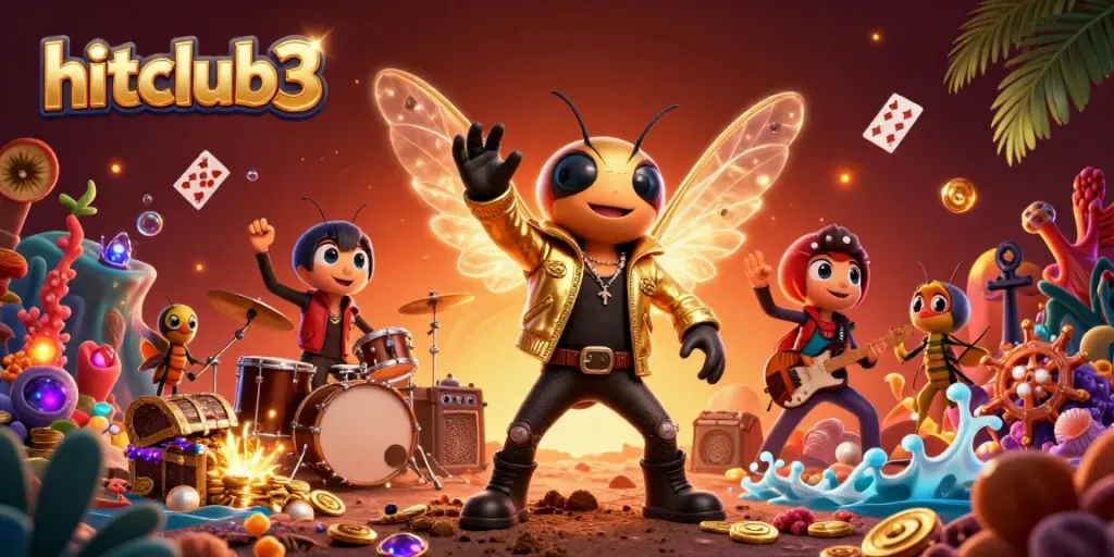 Engage in thrilling action at hitclub3 with vibrant characters and casino elements in a festive setting.