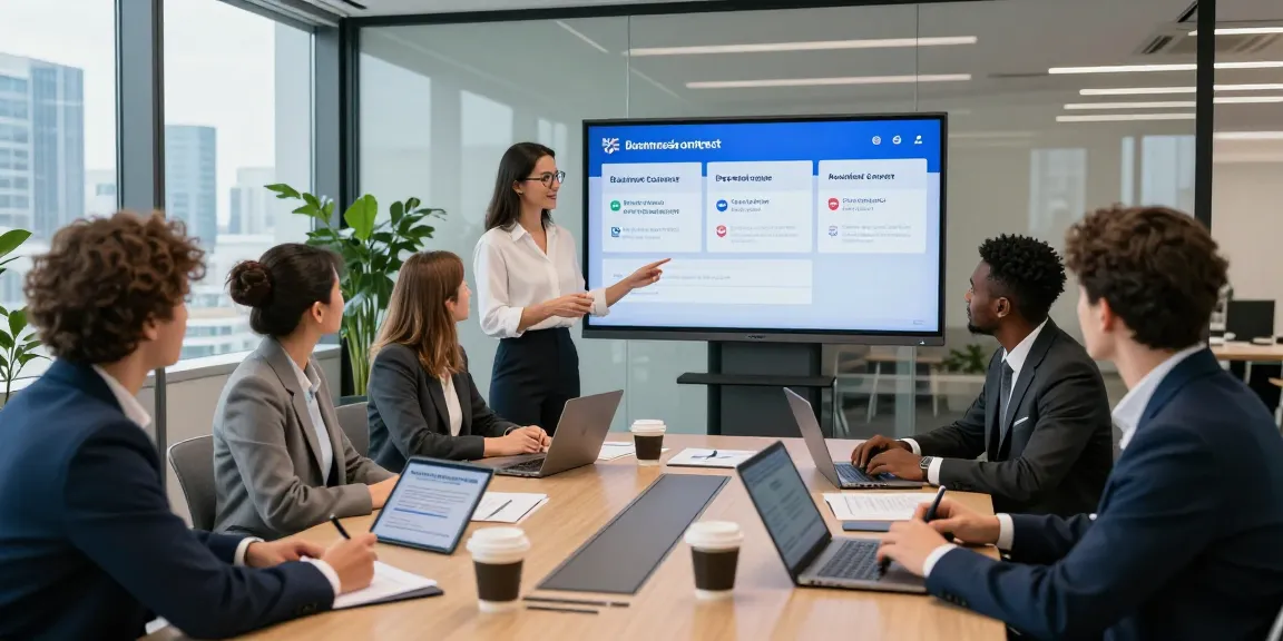 Team collaborating on business mobile contracts UK options in a modern office setting.