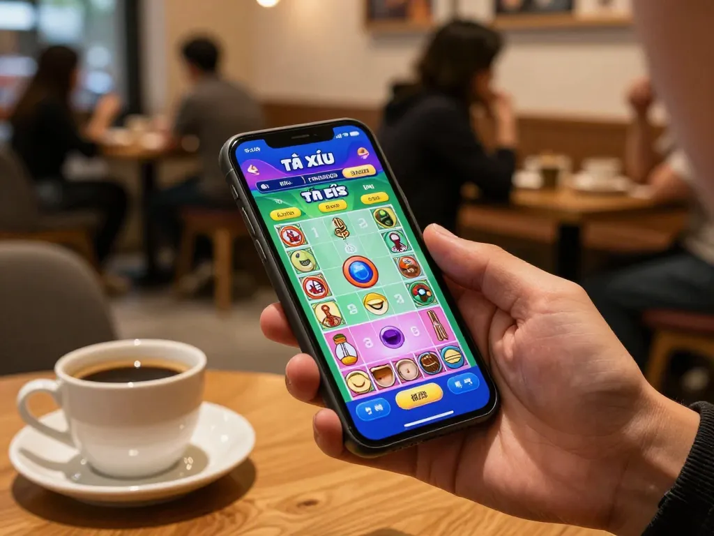 Engaging gameplay setup for tài xỉu online on smartphone, reflecting convenient mobile gambling