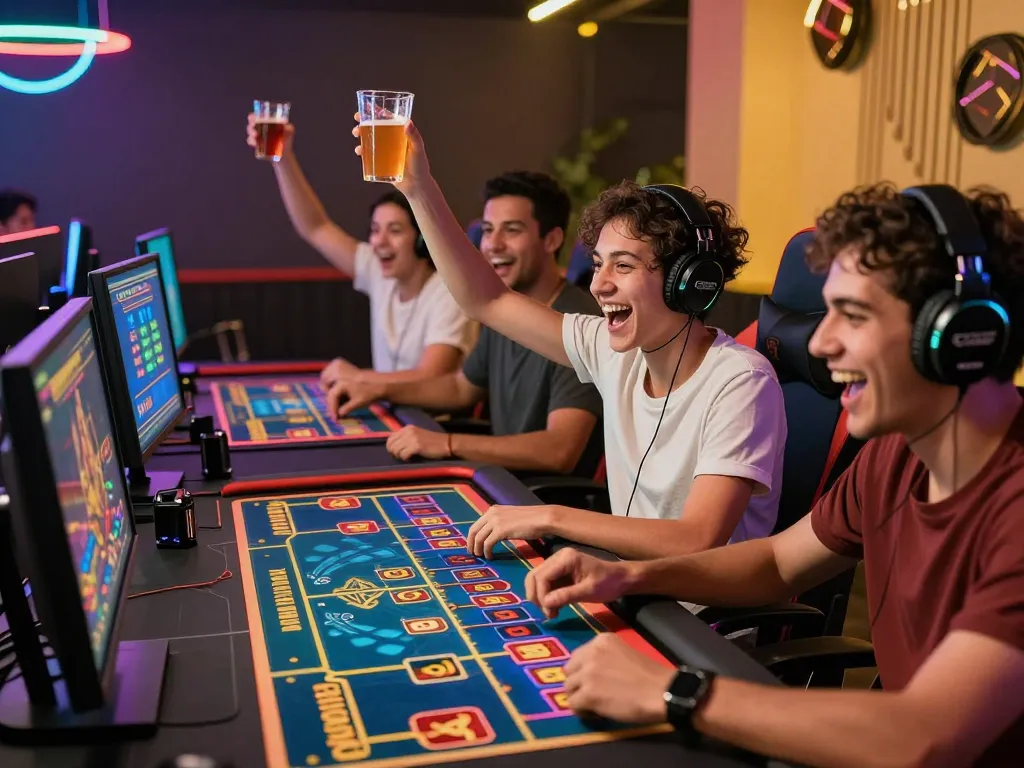 Friends enjoying an exciting gaming experience on MM88 online casino platform.