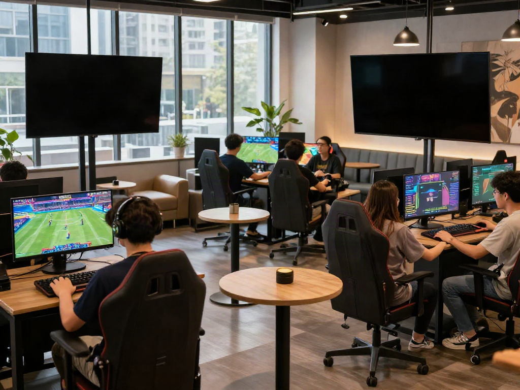 Exciting group gaming experience at man88 with friends engaging in online sports and casino.