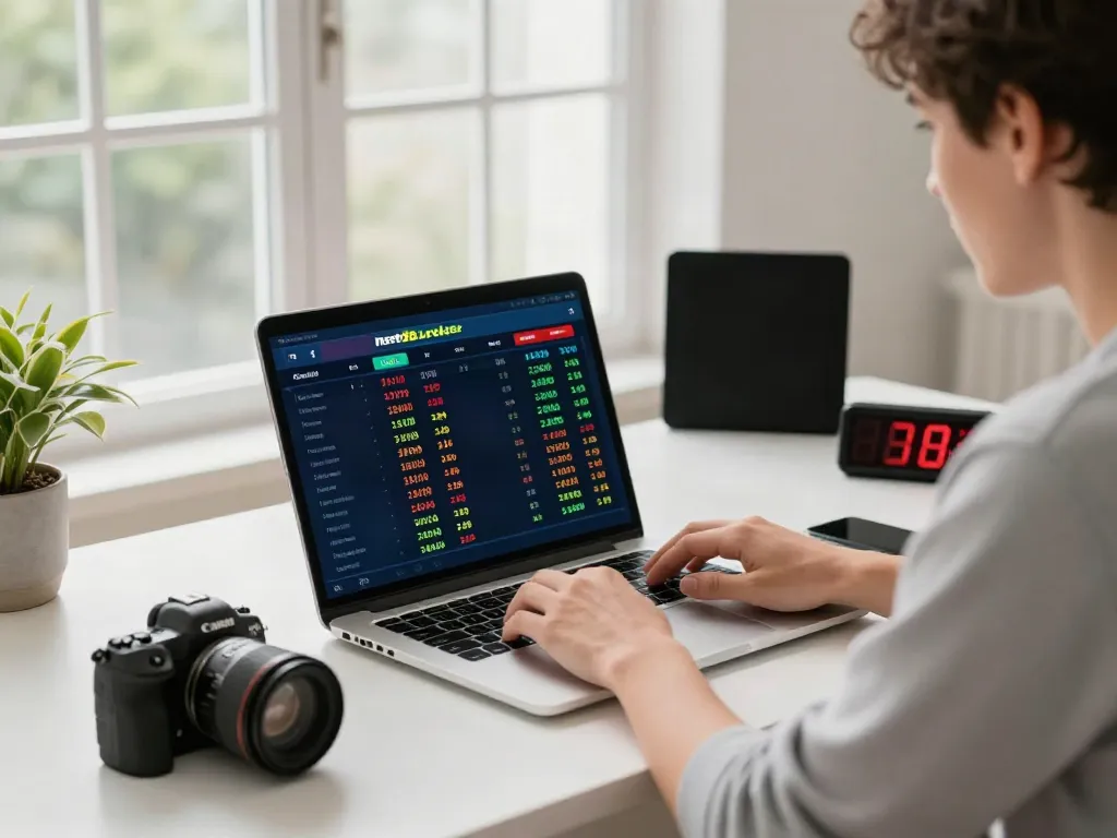Engaged sports bettor using a laptop at home, showcasing betting excitement from https://net88.broker/.