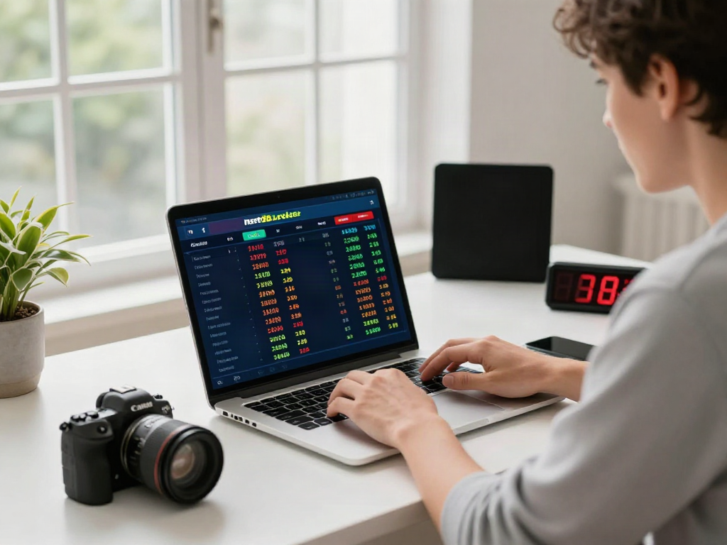 Engaged sports bettor using a laptop at home, showcasing betting excitement from https://net88.broker/.
